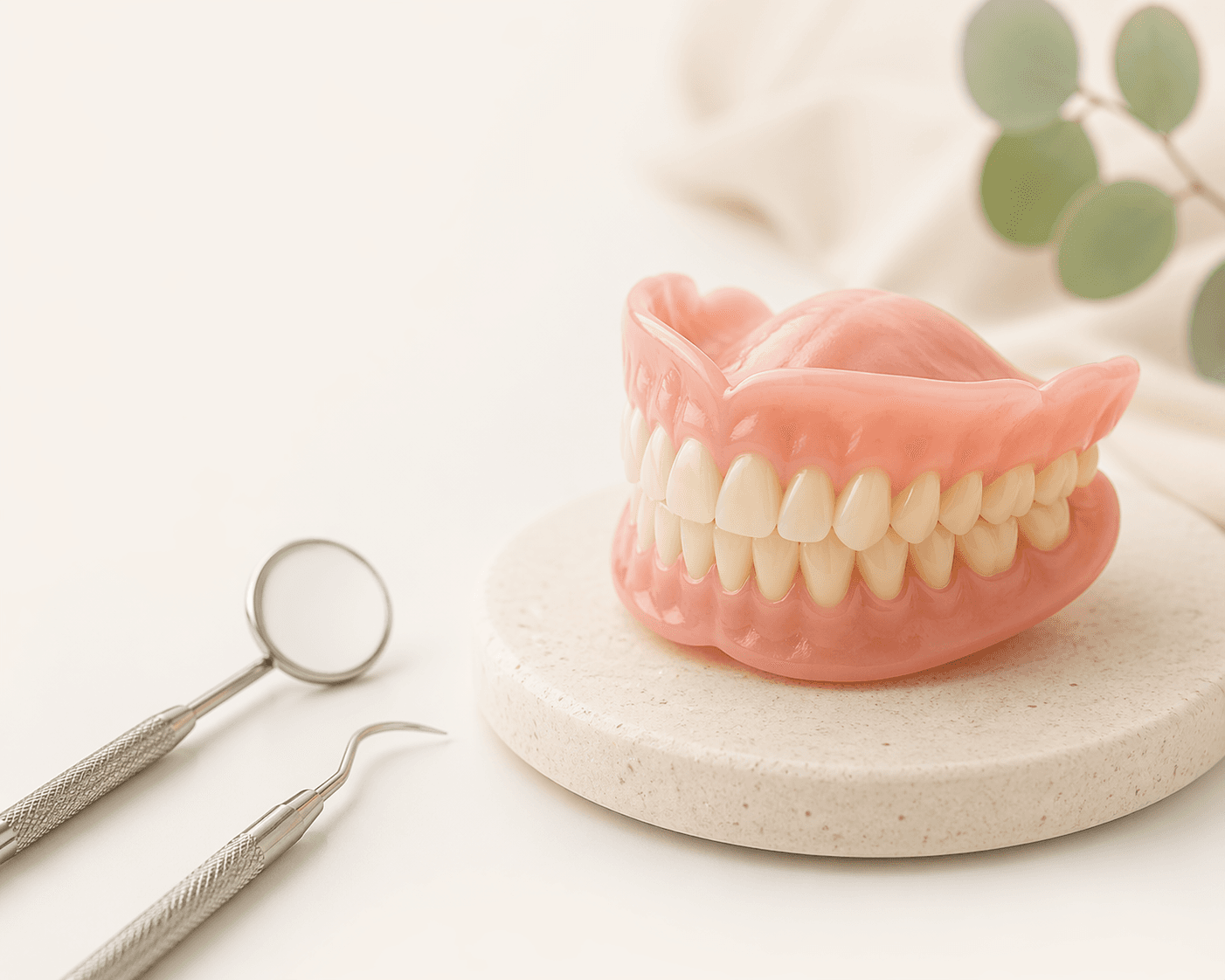 Full upper and lower denture set